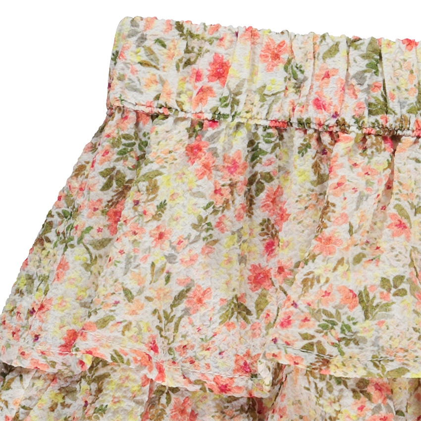 Falda con volante estampado vegetal para niña 