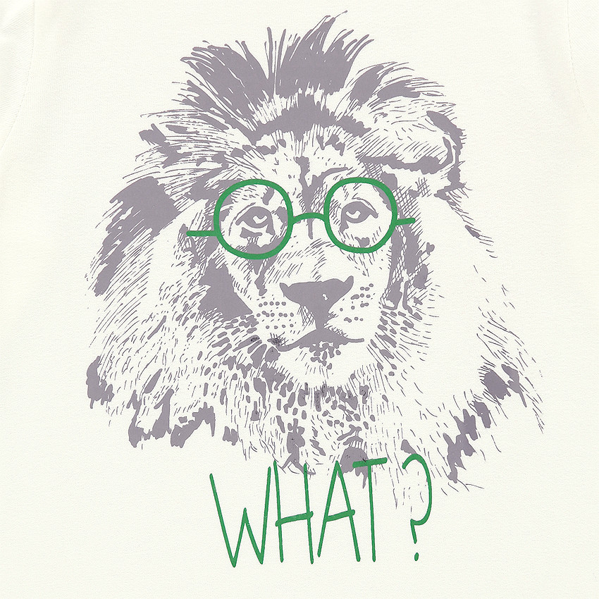 Camiseta manga larga de tejido de punto con estampado de león 