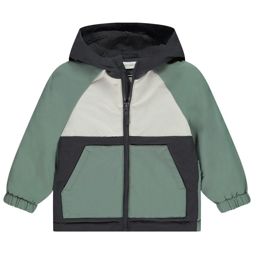 Chubasquero efecto color block forrado en polar para bebé niño 