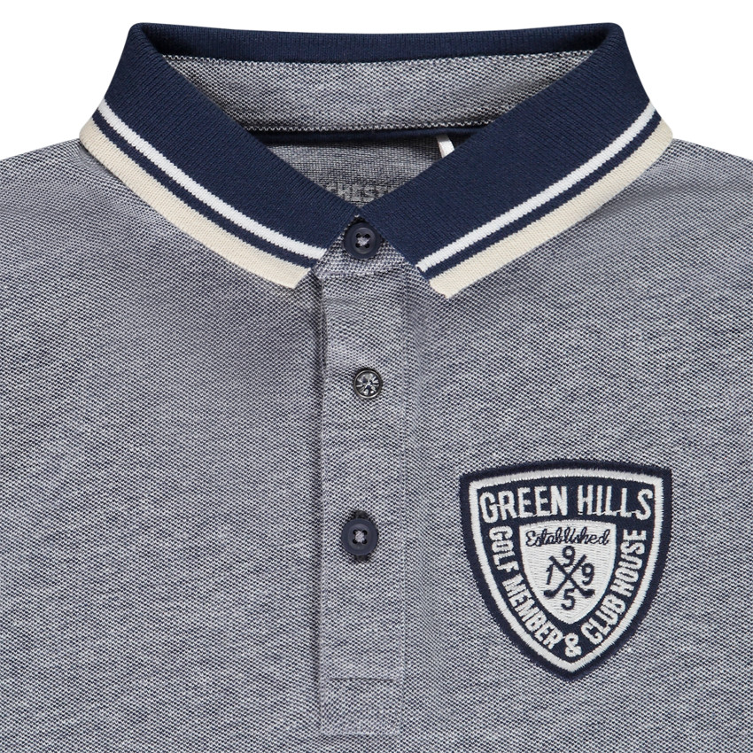 Polo de manga corta con parche de escudo para niño 