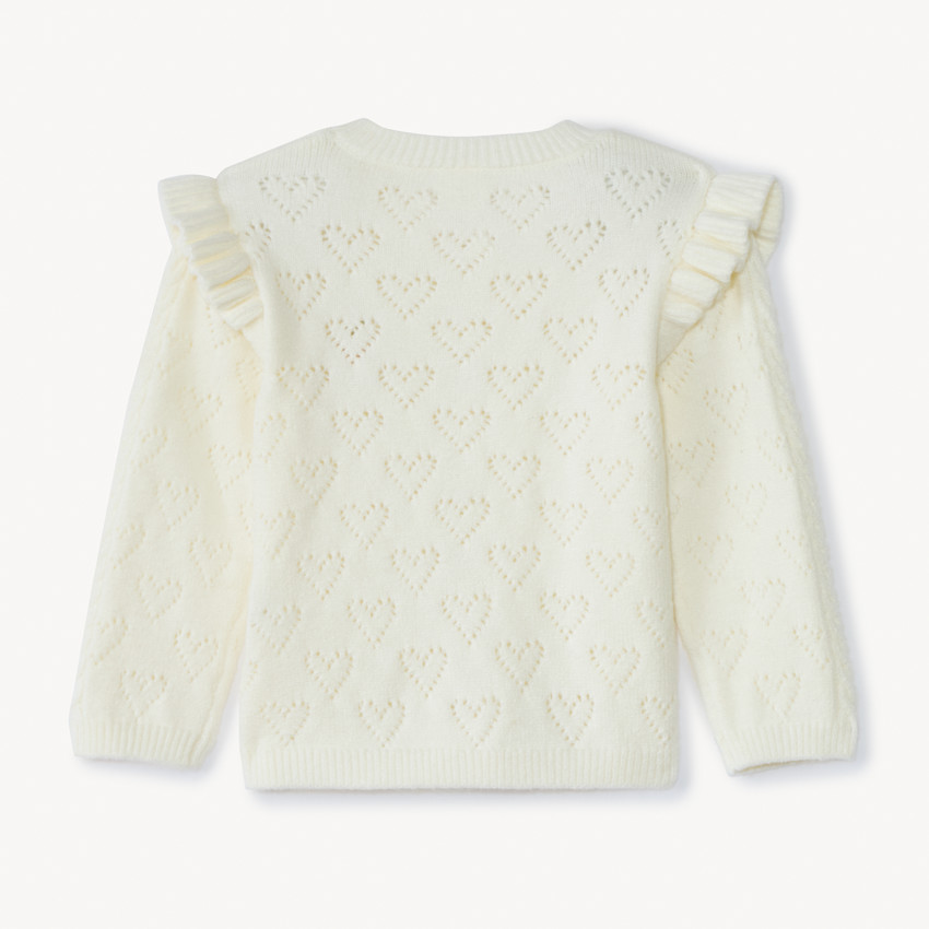 Gilet à manches longues en tricot ajouré pour bébé fille 