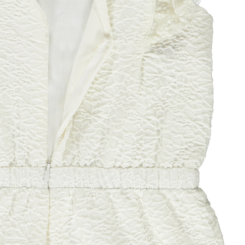 Pelele de ceremonia en jacquard texturizado para niña 