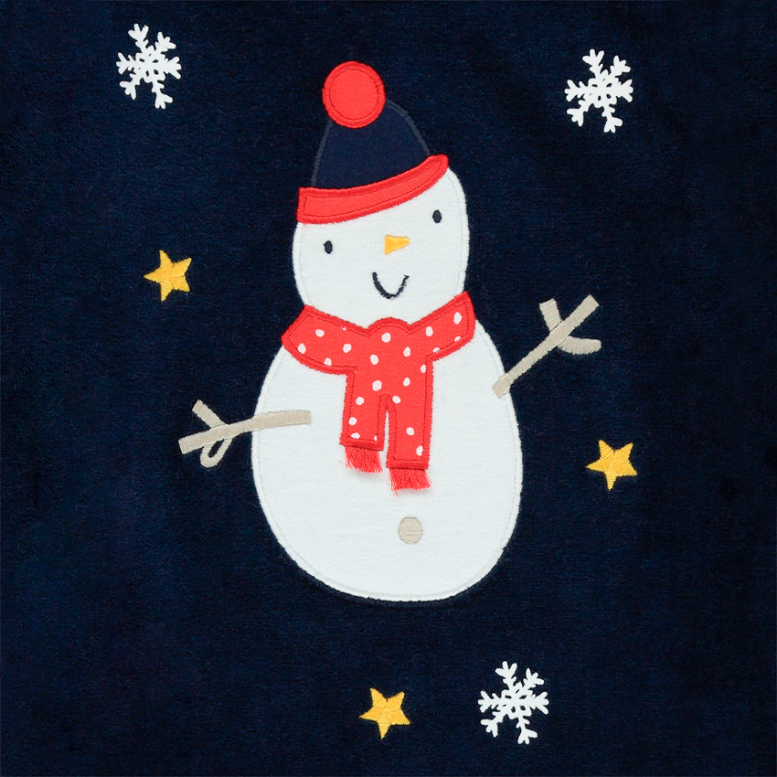 Pijama de terciopelo espíritu de Navidad con pantalón de rayas 