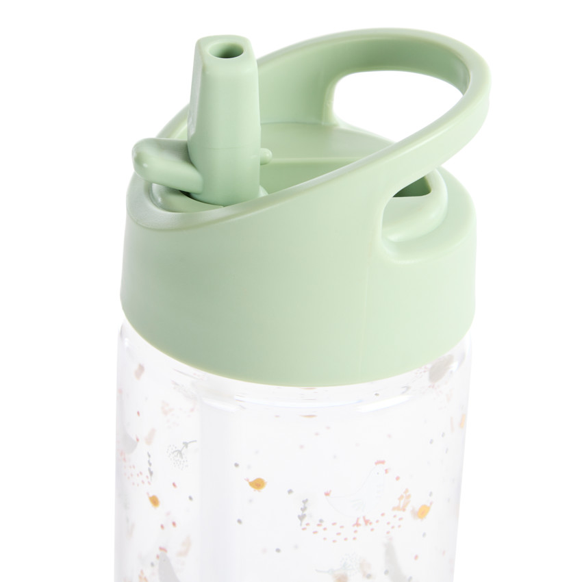 Botella transparente con pajita retráctil 400 ml La Vie à la Ferme 