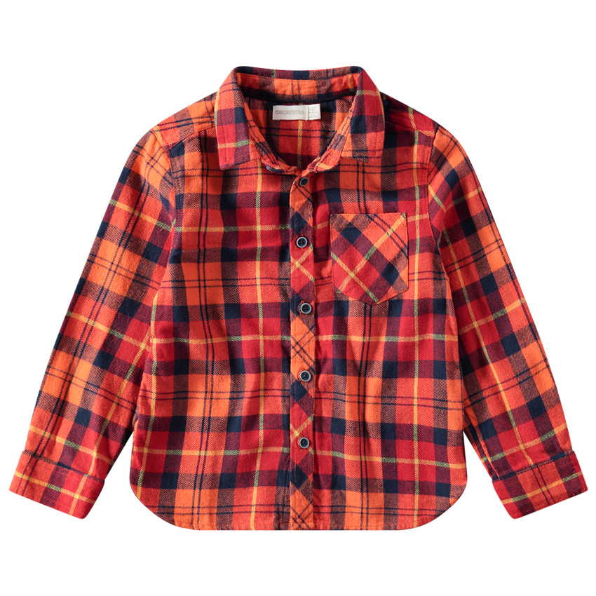 Camisa de manga larga de cuadros de franela 