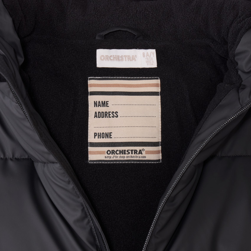 Chaqueta larga con capucha para niño, forrada de micropolar. 