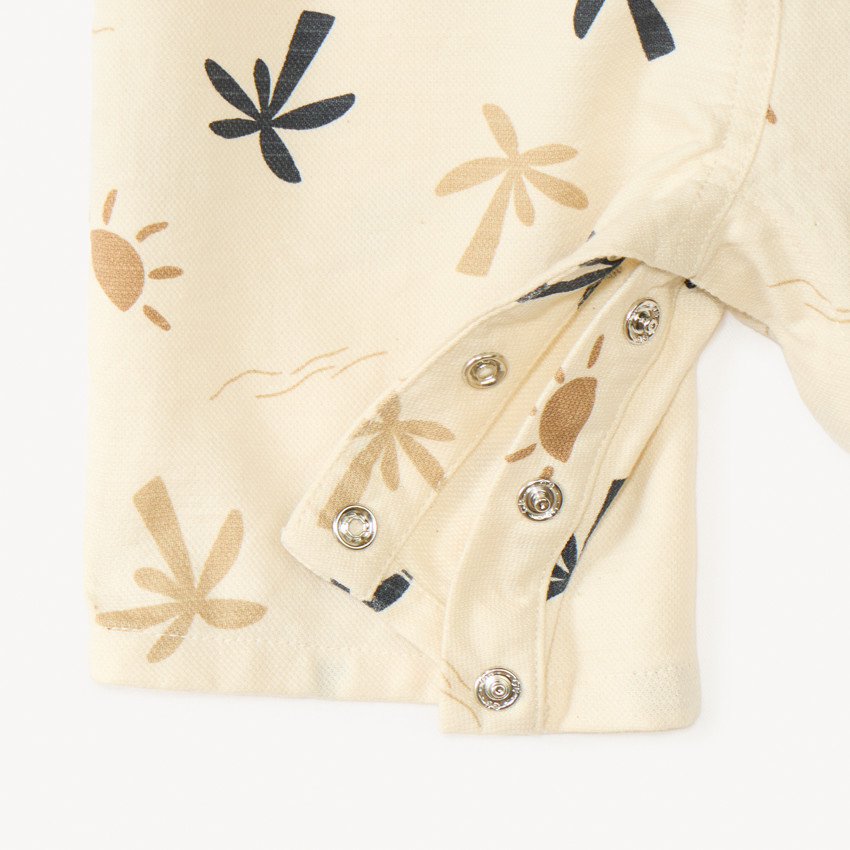 Pantalón corto de tela con estampado de palmeras para bebé niño 