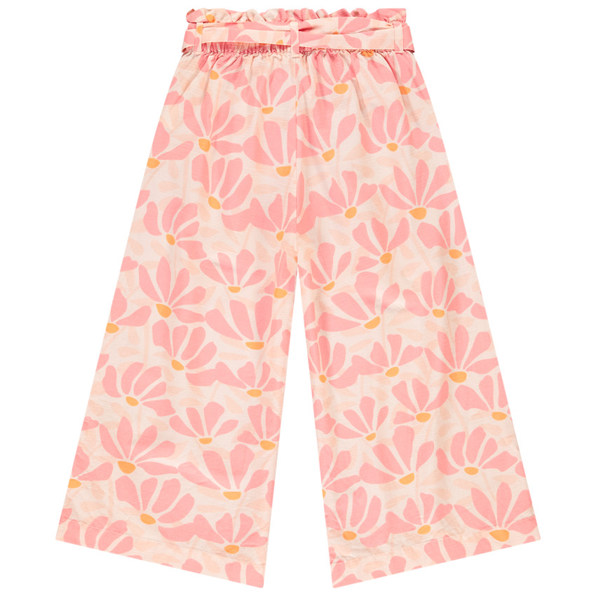 Pantalón culotte fluido con estampado floral para niña 