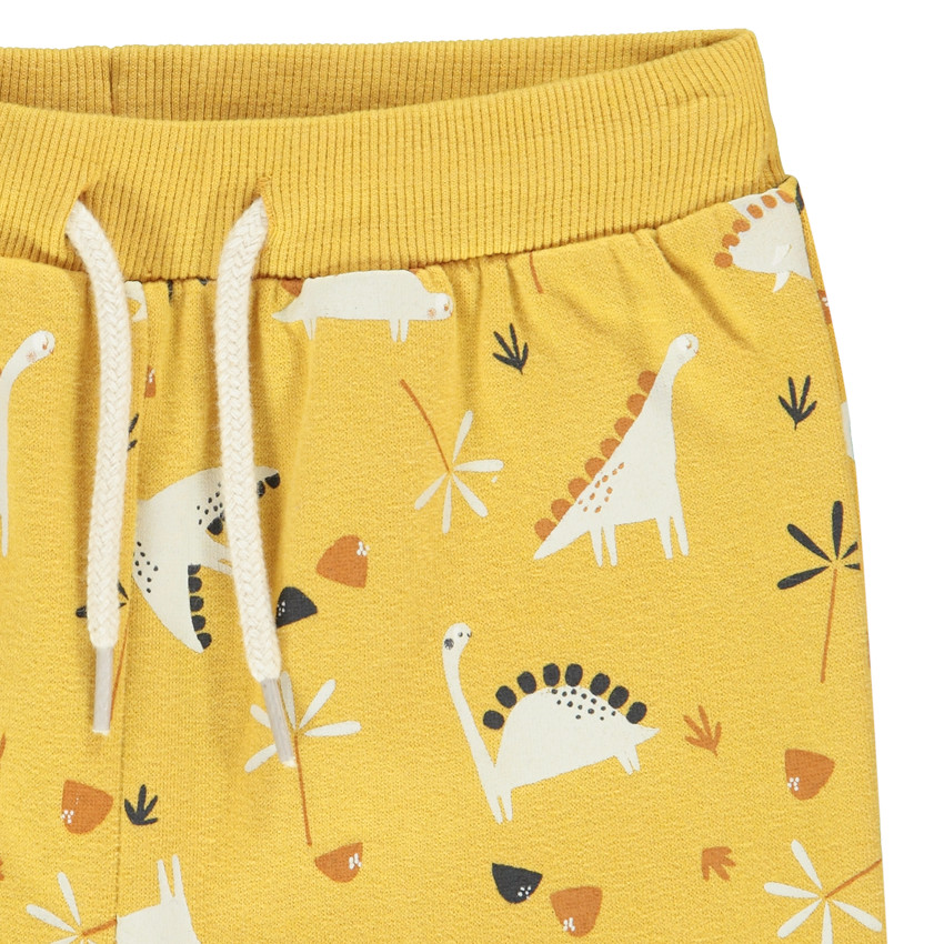 Conjunto en lana de sudadera + pantalón de chándal con estampado de dinosaurios para bebé niño 