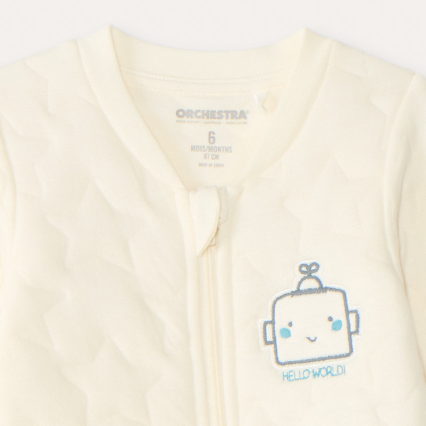 Pijamas de bebé niño con cremallera acolchados con motivos de estrellas 