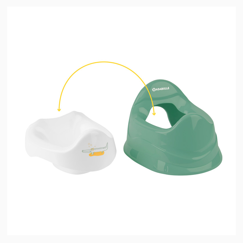 Orinal de aprendizaje con cubeta extraíble cocodrilo verde 