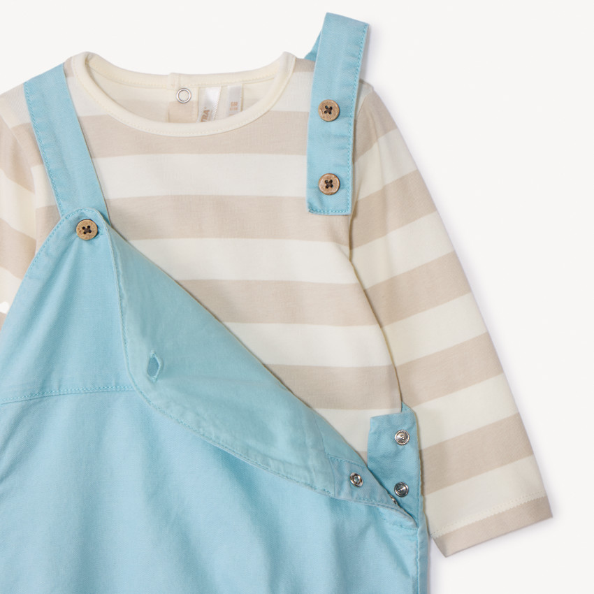 Conjunto 2 piezas con peto para bebé niño 