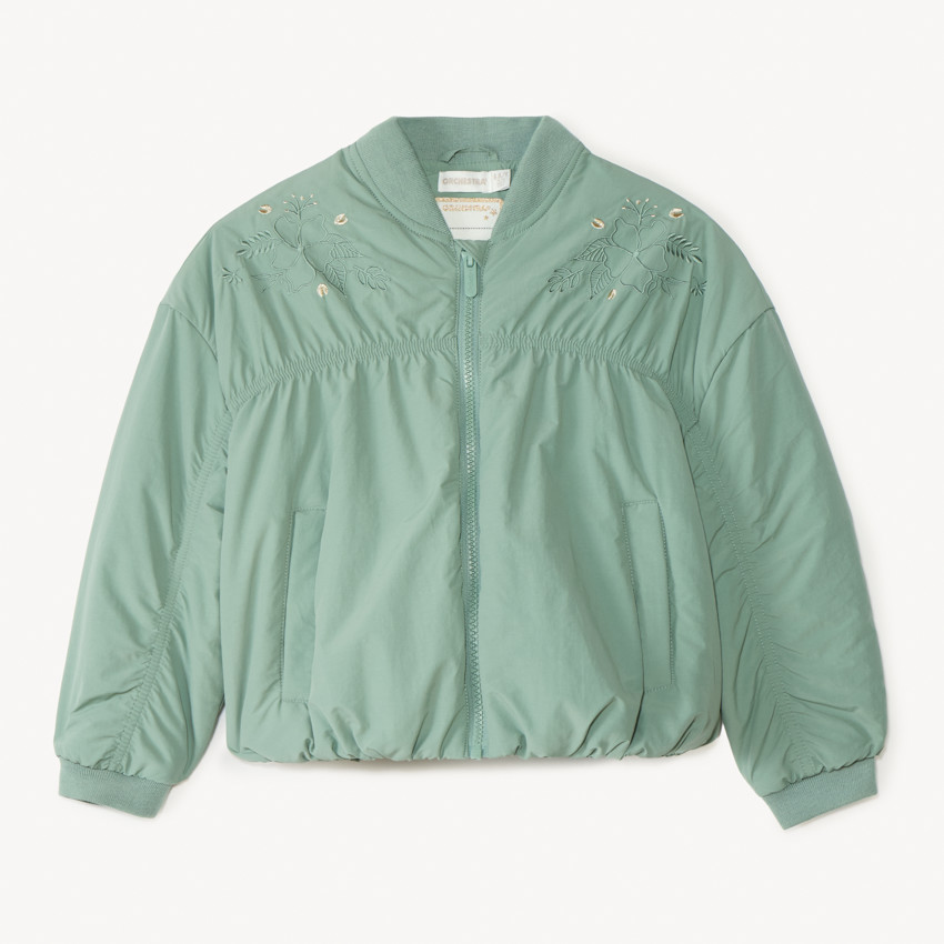 Chaqueta bomber de tela arrugada para niña 