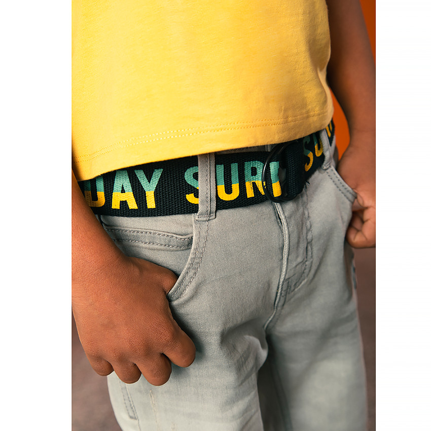 Bermuda en jean effet dip dye avec ceinture pour garçon 