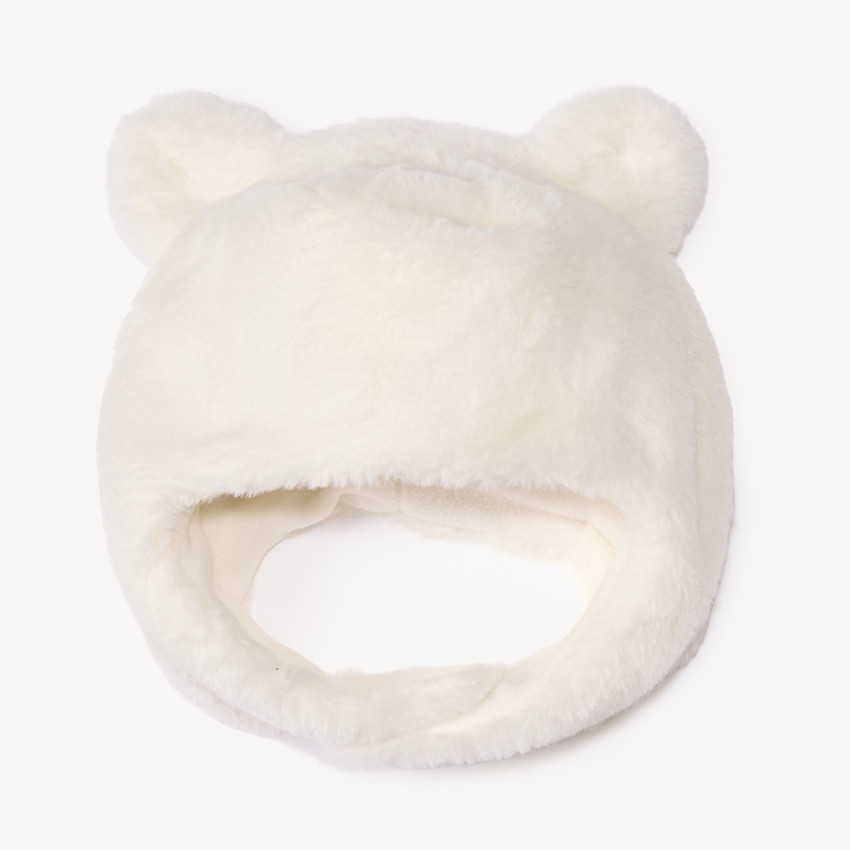 Gorro de sherpa con orejas de oso en relieve para bebé niña 