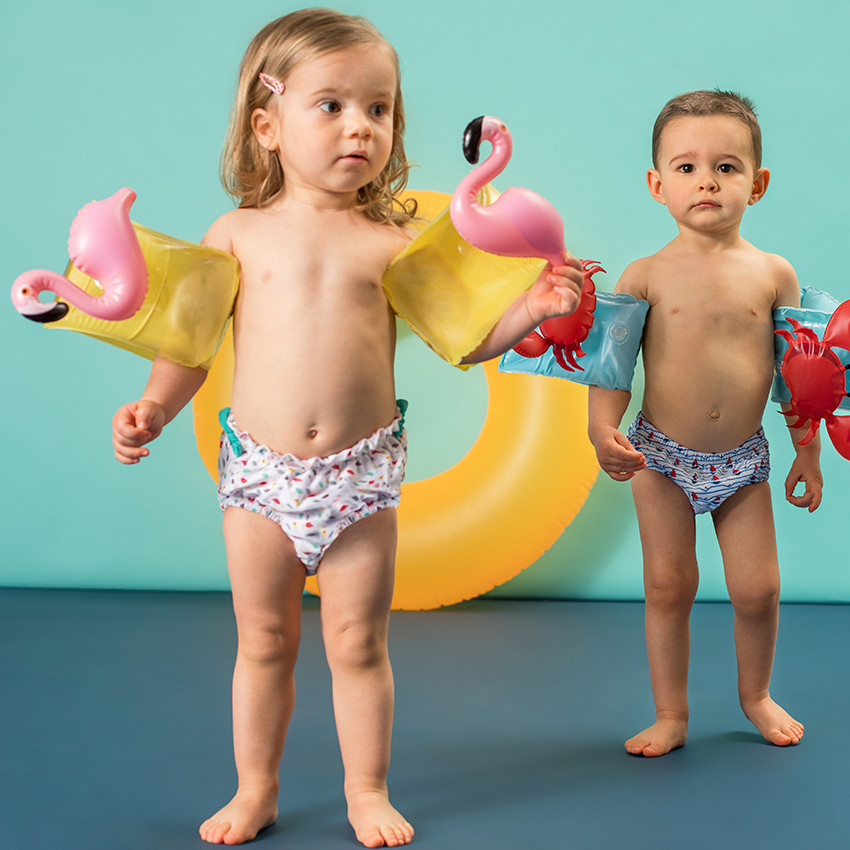 Bañador tipo slip para pañal con estampado all-over 