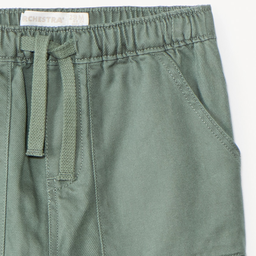 Pantalon cargo en toile unie pour bébé garçon 