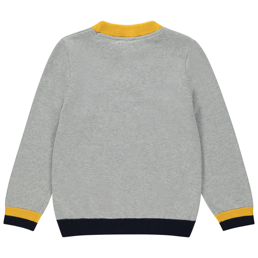 Pull en tricot avec casque en relief et détails contrastés  Additional Pull en tricot avec casque en relief et détails contrastés