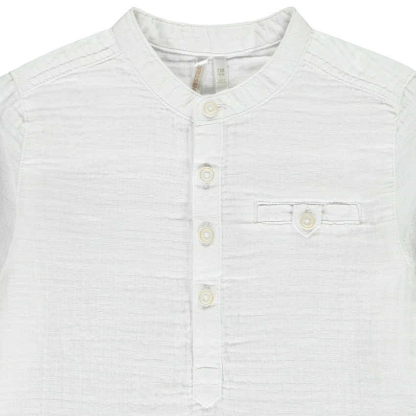 Camisa de manga larga de gasa de algodón para bebé niño. 