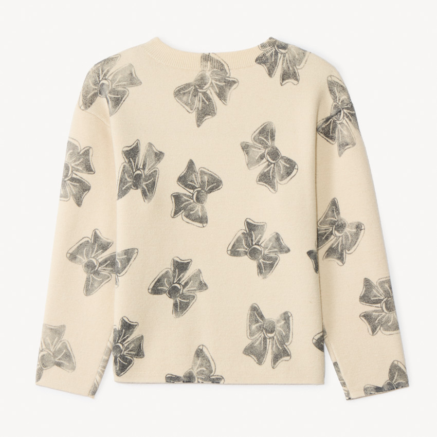 Sudadera oversize de punto milano con estampado fantasía para niña 