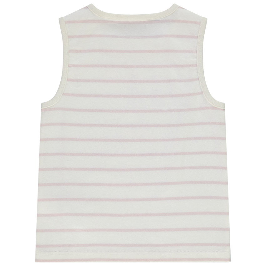 Camiseta sin mangas de jersey a rayas y estampado para bebé niño 