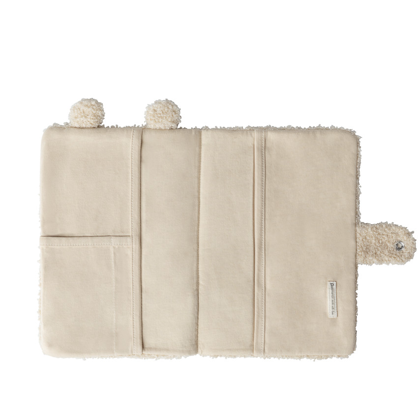 Protège carnet de santé en bouclettes Roi des Forêts beige 