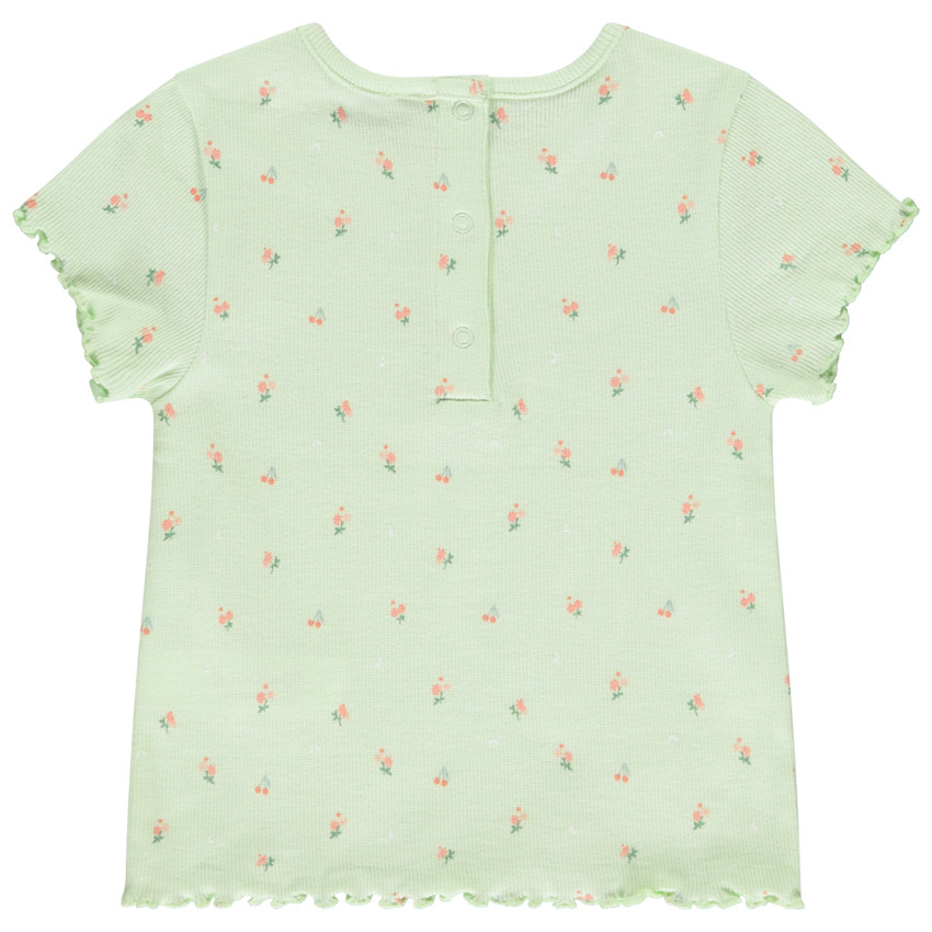 Camiseta de manga corta acanalada con estampado de flores para niña bebé  Additional Camiseta de manga corta acanalada con estampado de flores para niña bebé