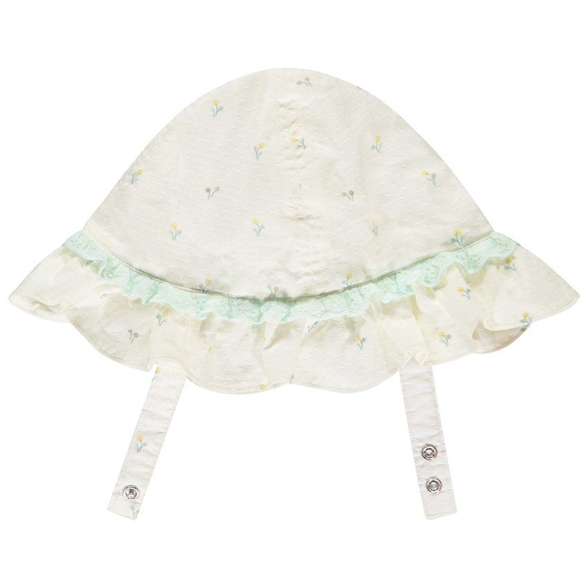 Pelele con volantes bordados y estampado de plantas para niña 