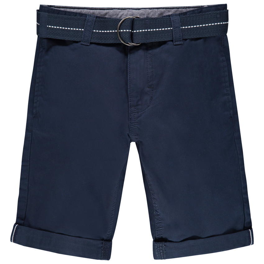 Bermudas de tela con cinturón tejido desmontable para niño 