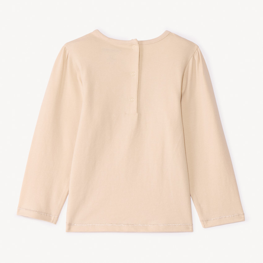 Camiseta de manga larga lisa con estampado fantasía para bebé niña 