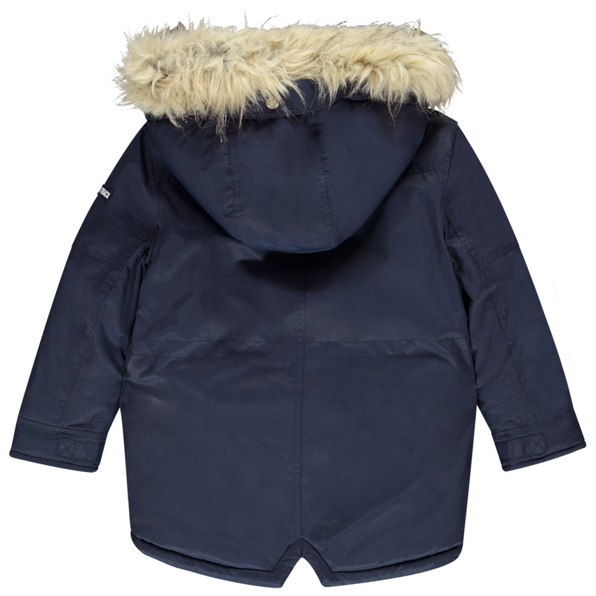 Parka de poliéster con capucha extraíble y forro de sherpa para niño 
