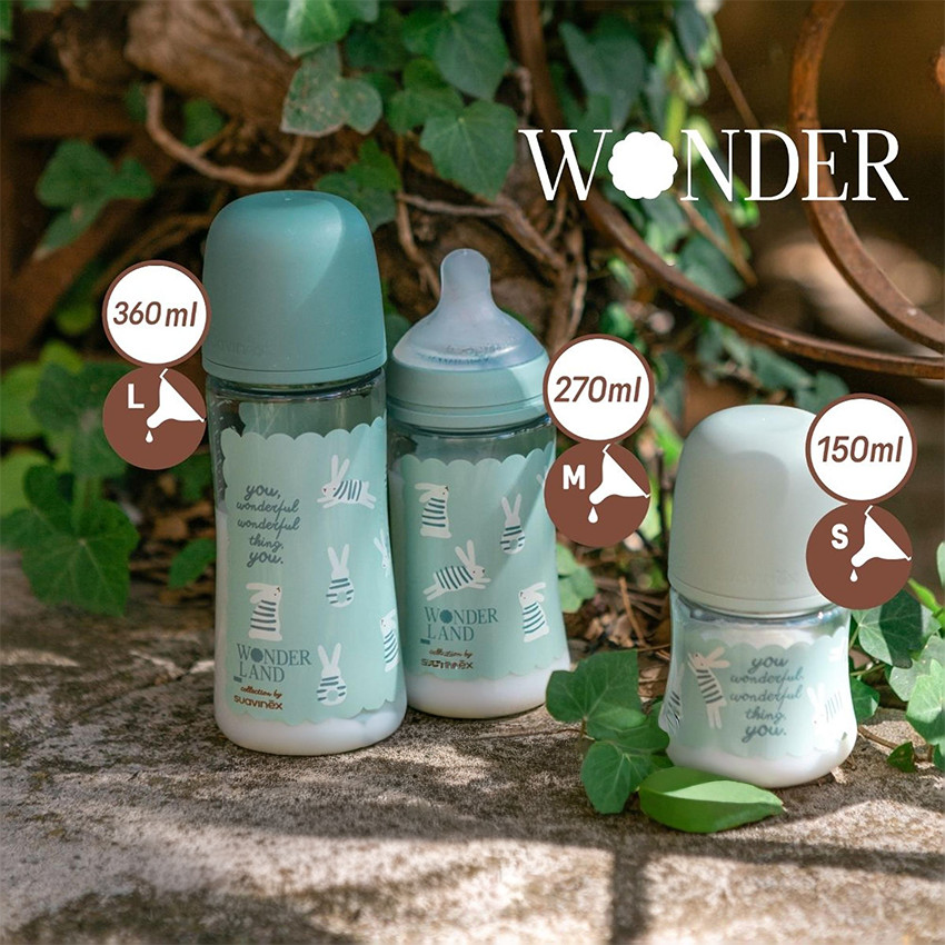 Biberón con tetina fisiológica SX PRO L 360ml Wonderland verde 
