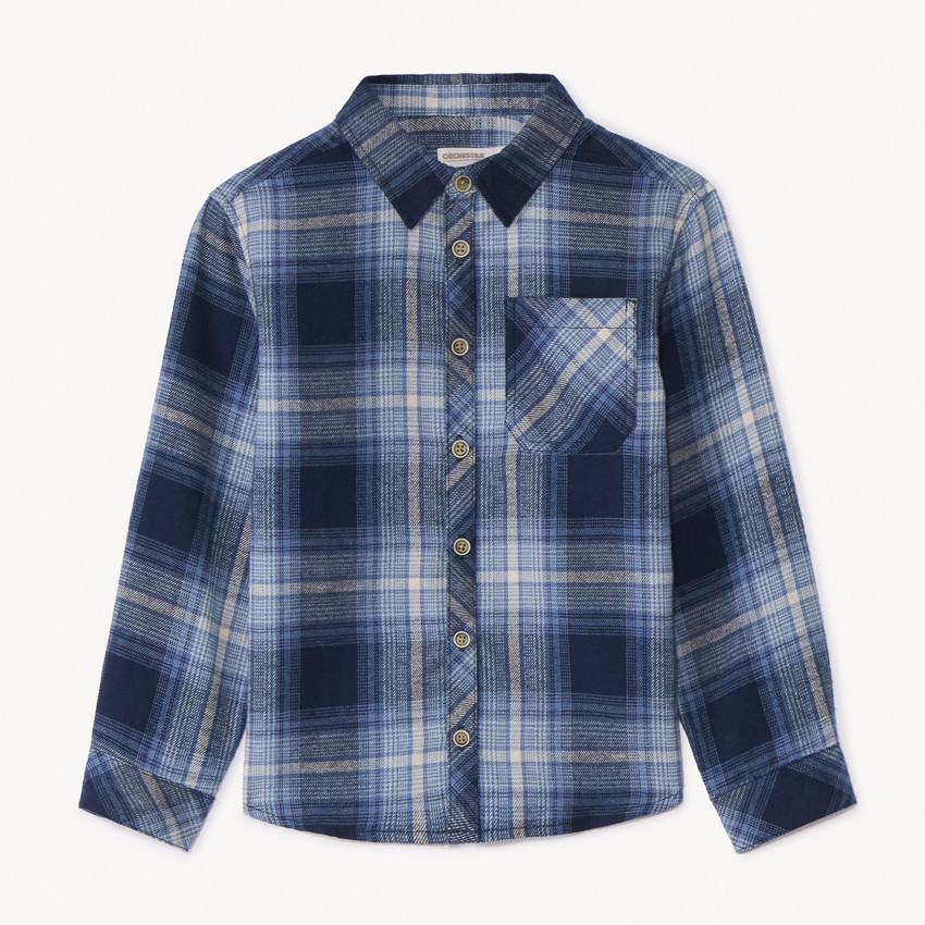 Camisa de cuadros de manga larga para niño 