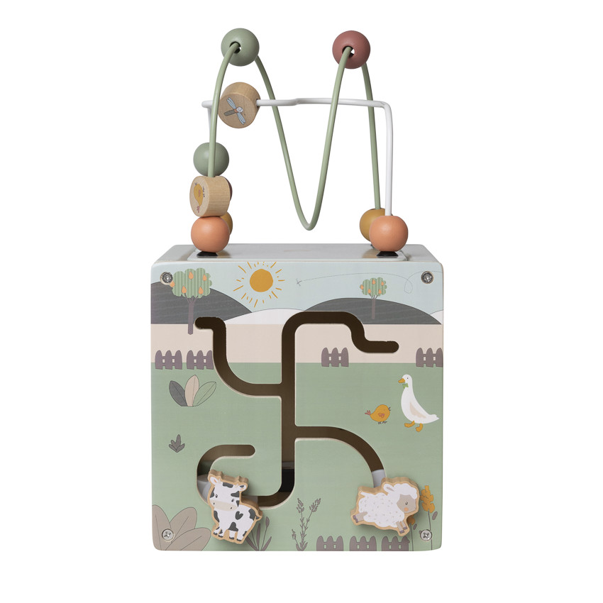 Cube multi-activités en bois Ferme 