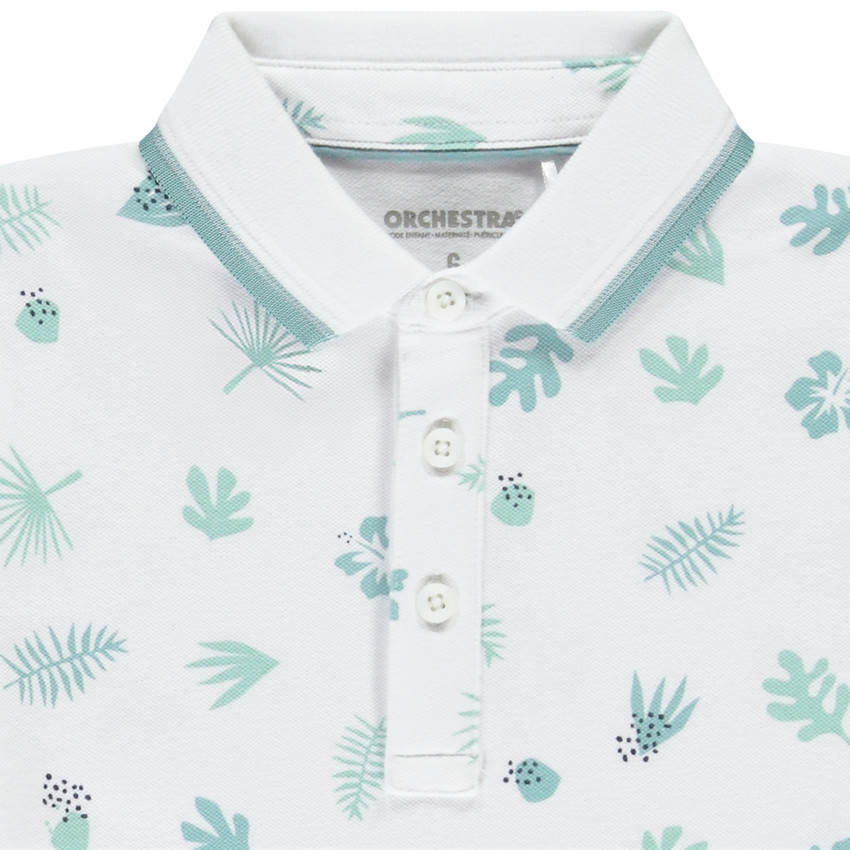 Polo de manga larga estampado de hojas para niño  Additional Polo de manga larga estampado de hojas para niño