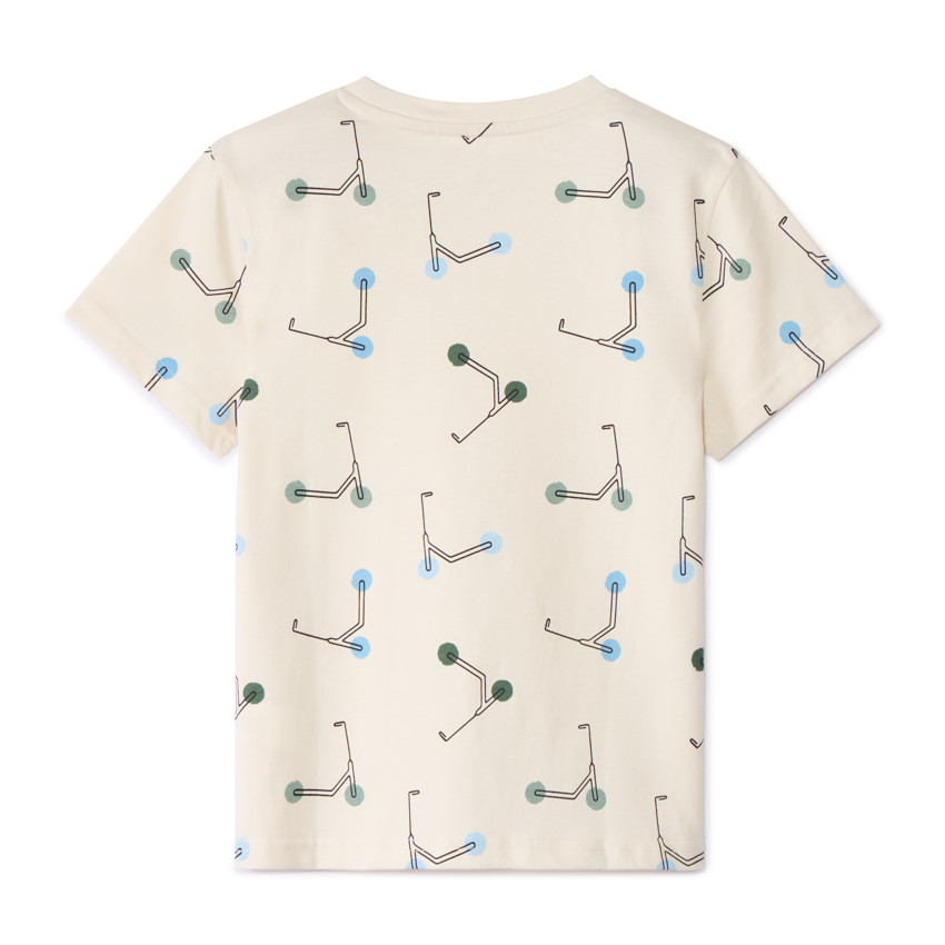 Camiseta de manga corta estampada de patinetes para niño 