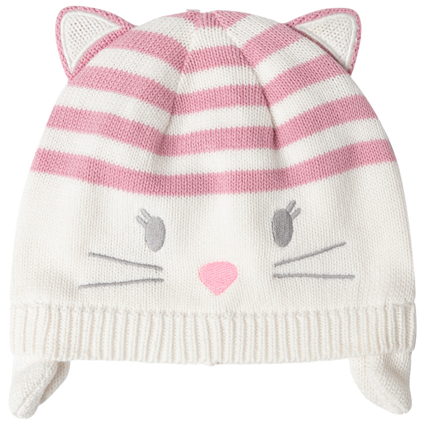 Gorro de punto con forma de gato y forro de jersey 