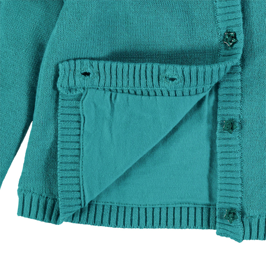 Gilet en maille à col volanté et étoiles patchées 