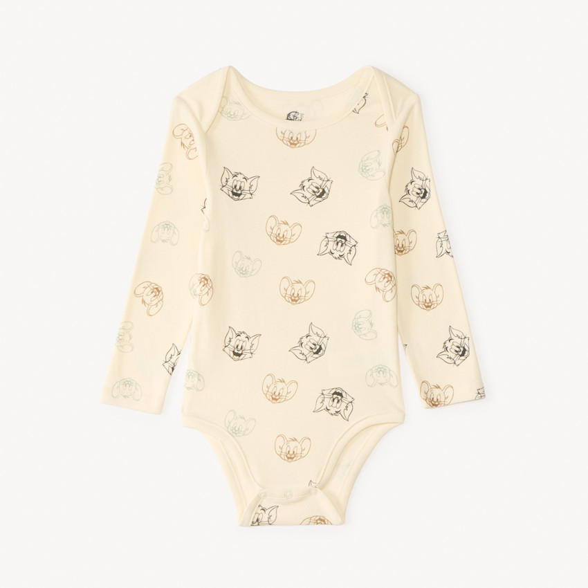 Lote de 3 bodies de manga larga de Tom & Jerry Warner para bebé niño con aberturas diferentes según la edad. 