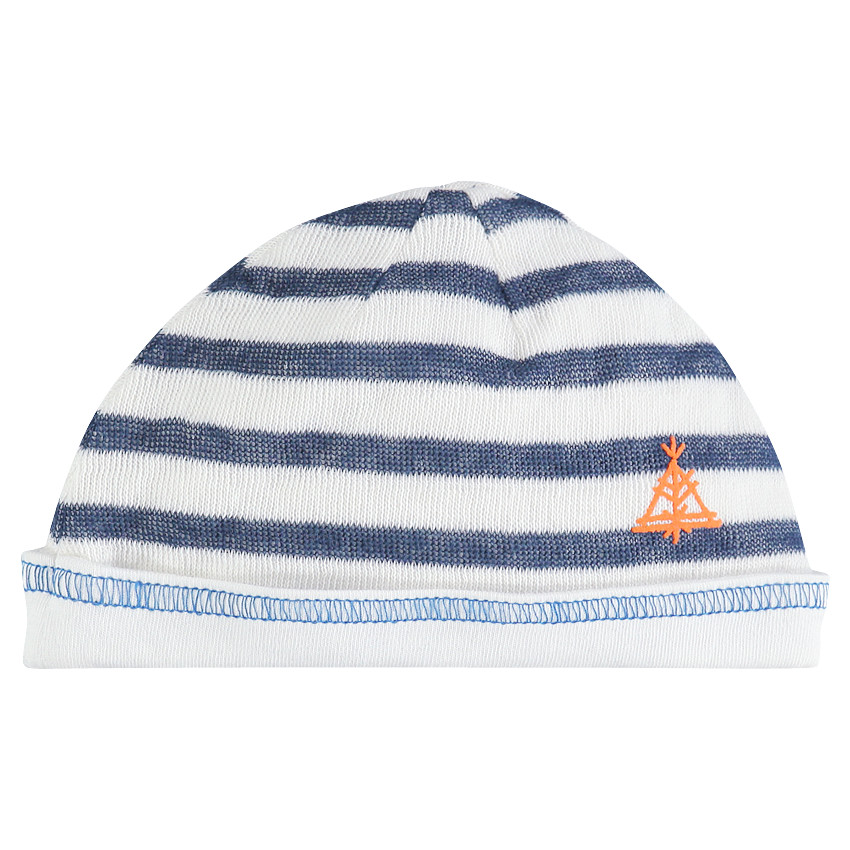 Gorro con rayas de tejido de punto con estampado 