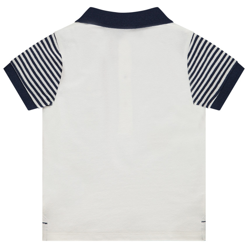 Polo manches courtes rayé en coton piqué print voilier pour bébé garçon 