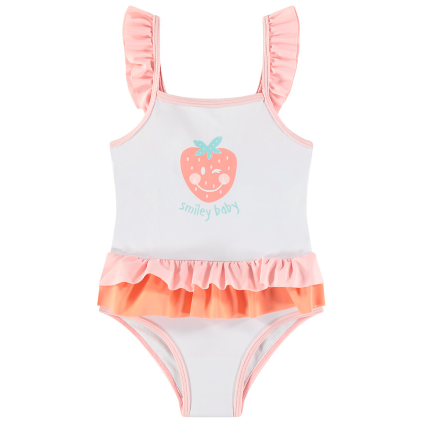 Bañador  con volante print fraise 