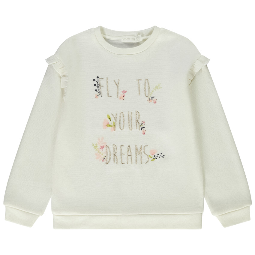 Sweat brod en maille coup cousu pour fille