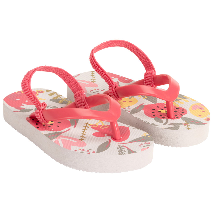 Chanclas con estampado floral para niña 
