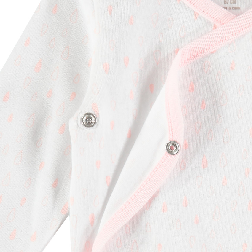 Body de manga larga de algodón ecológico con estampados y rayas 