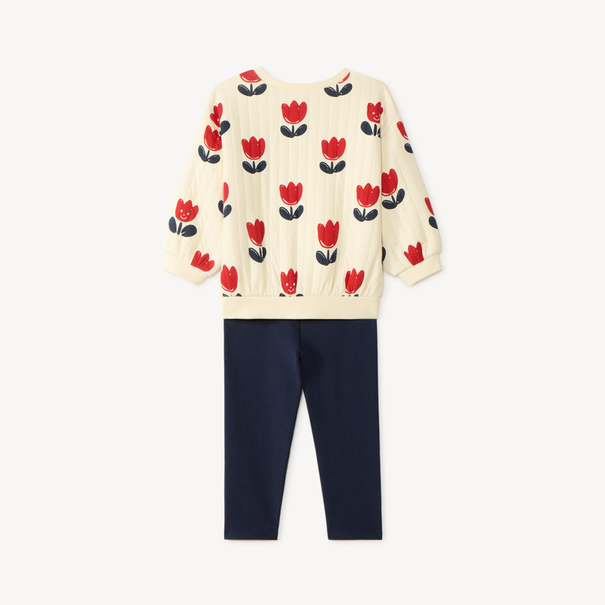Conjunto de chándal con diseño de tulipanes para niña bebé 