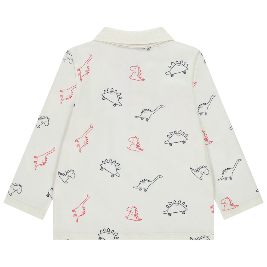 Polo de manga larga estampado de dinosaurios para bebé niño 