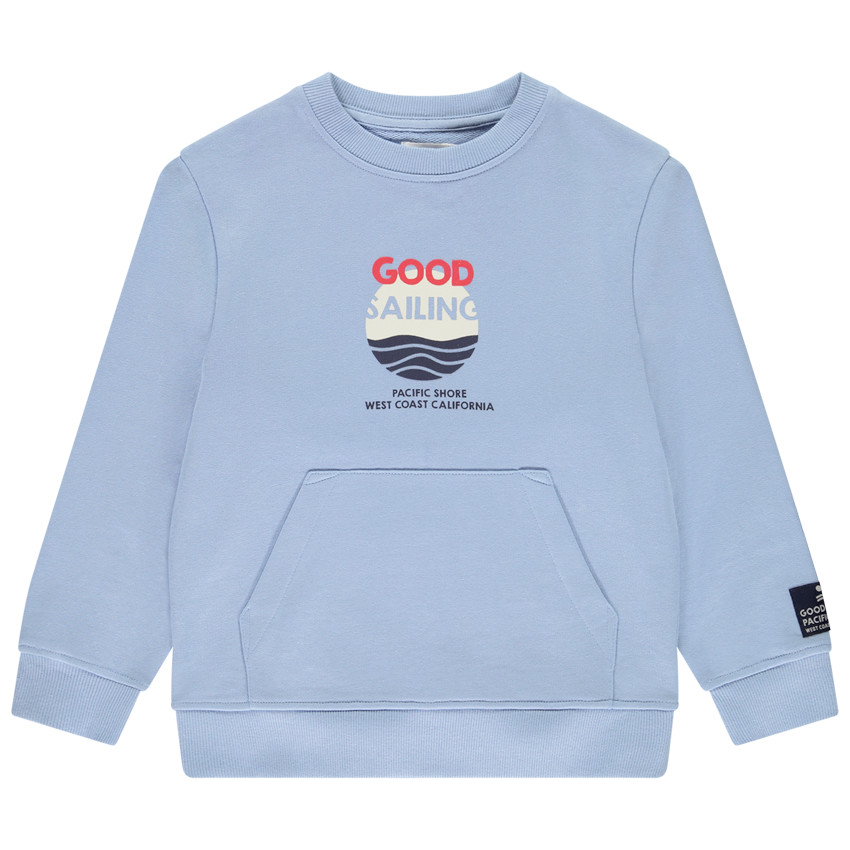 Sudadera de felpa con estampado y bolsillo canguro para niño 