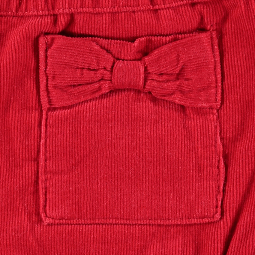 Pantalón corto de terciopelo milrayas con forma de bola con bolsillos 