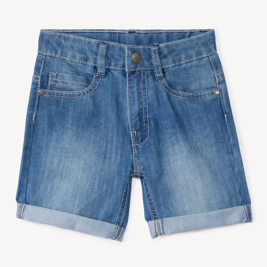 Bermudas de jean con efecto desgastado para niño 